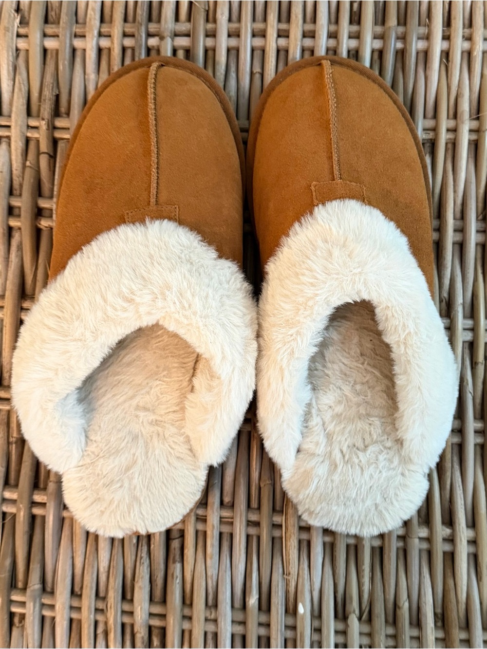 Men's Joyspun Mule Slippers - camel color size 10